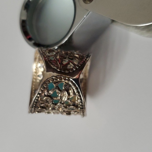 Sterling Silver 925 Larimar Filigree Ring - Picture 6 of 16